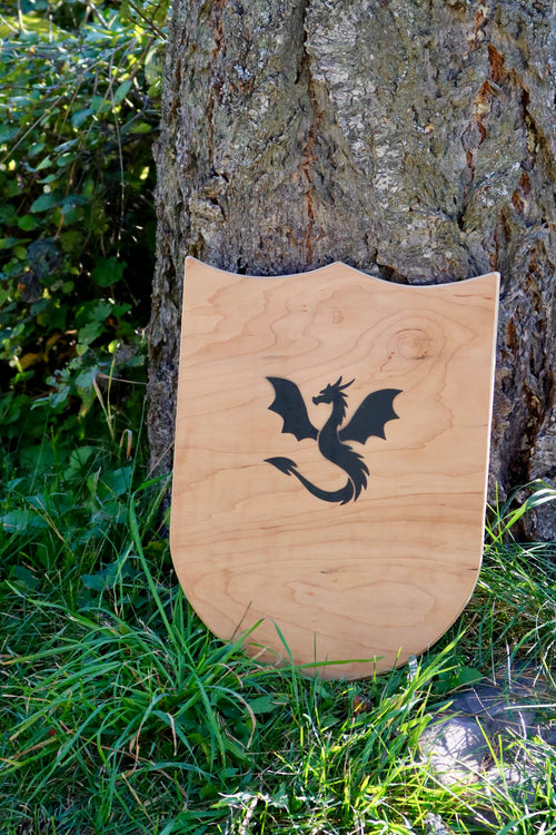 Dragon with Wings Wooden Shield