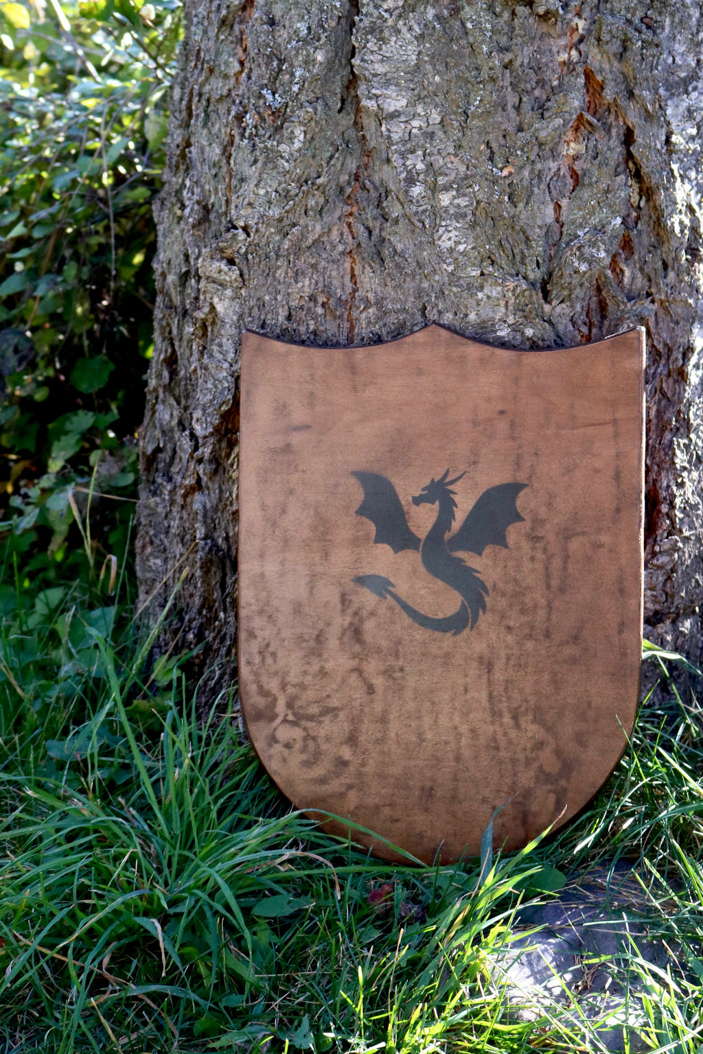 Dragon with Wings Wooden Shield